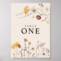 Wildblume Tischnummern Poster