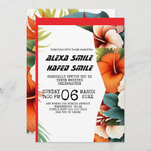 Wildblume-Torfhochzeit Einladung, Hübsches Bett Einladung