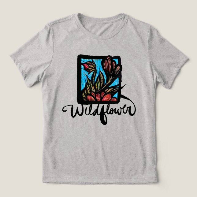 Wildblume Tri-Blend Shirt (Design Vorderseite)