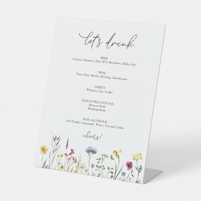 Wildblume Trinken wir Bar Sockelschild (Vorderseite)