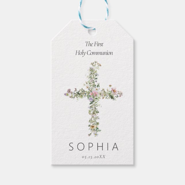 Wildblume über die Erste Heilige Kommune Geschenkanhänger (Vorderseite)