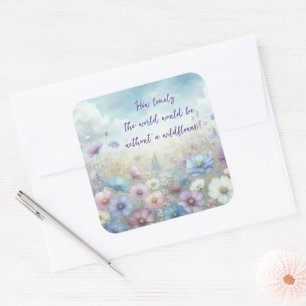 Wildblume und Angebot Quadratischer Aufkleber