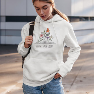 Wildblume und Buch: Dein Geist wachsen lassen Hoodie