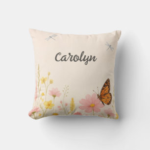 Wildblume und Dragonfly Baby Girl Kinderzimmer Kissen