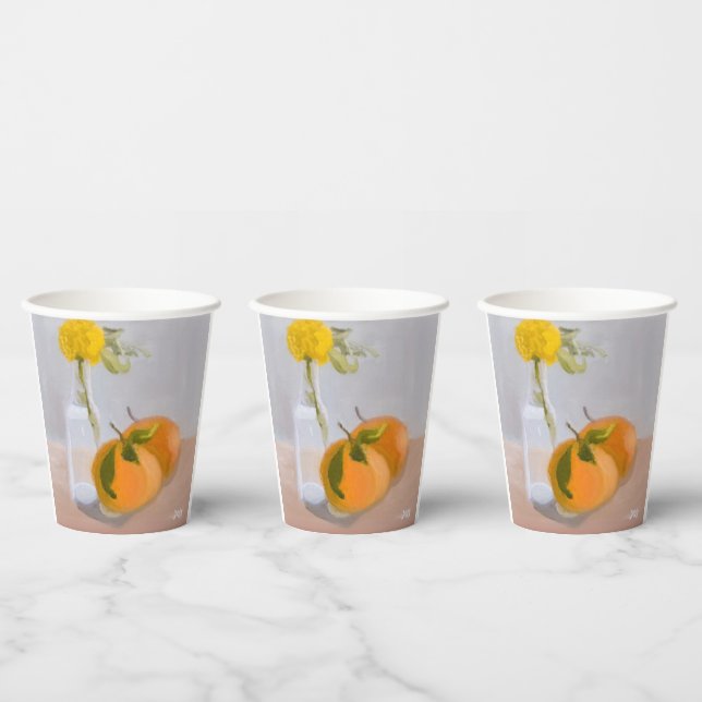 Wildblume und Orangen Pappbecher (Multi)