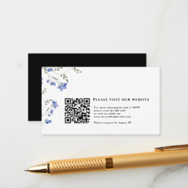 Wildblume und QR-Code für Hochzeiten Begleitkarte
