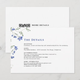 Wildblume und QR-Code für Hochzeiten Begleitkarte