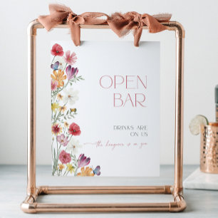 Wildblume und Schmetterling Open Bar Drinks sind a Sockelschild
