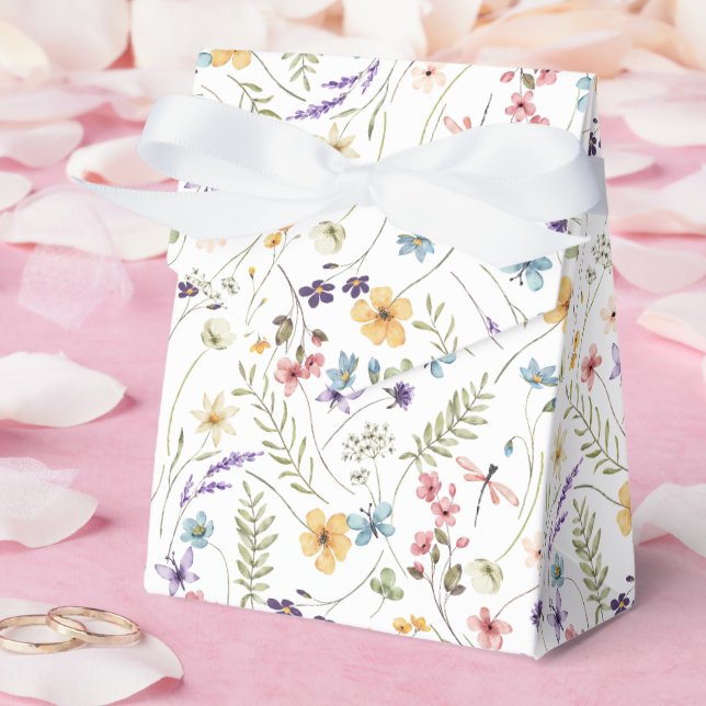 Wildblume und Schmetterlingsmuster Geschenkschachtel (Hochzeit)