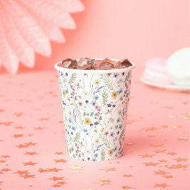 Wildblume und Schmetterlingsmuster Pappbecher