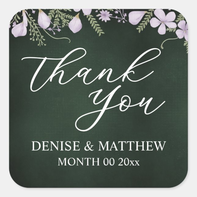 Wildblume und Wälder im Grünen Quadratischer Aufkleber (Vorderseite)