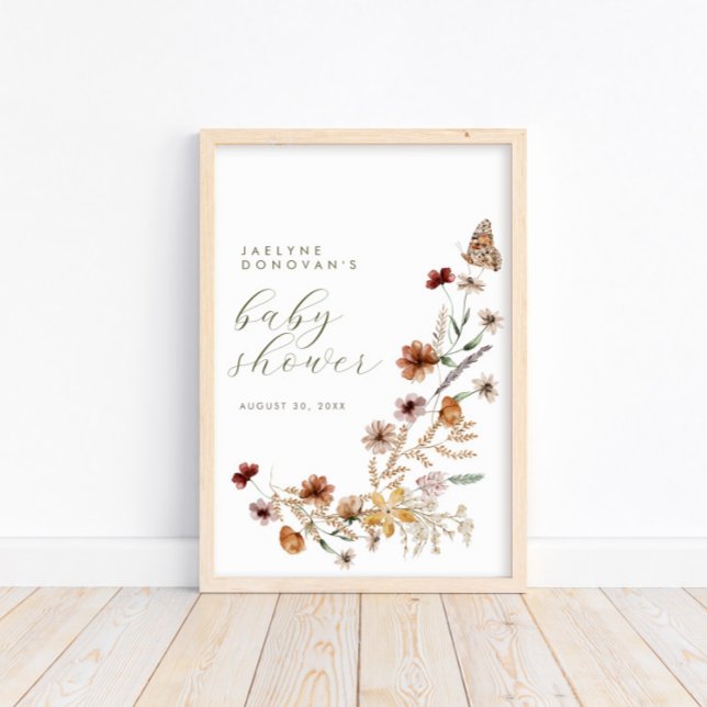 Wildblume unterwegs - moderne Babydusche von Boho Poster (Von Creator hochgeladen)