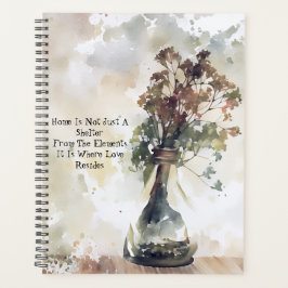Wildblume Vase Zuhause Liebe Zitat Journal Planer