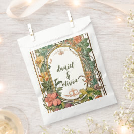 Wildblume Viktorianische Verzierte Grenzhochzeit Geschenktütchen