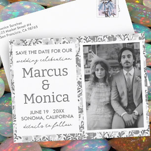 Wildblume Vines Custom Foto Save the Date Postkarte