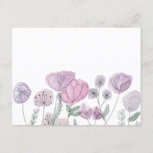 Wildblume von Aquarellen Feiertagspostkarte