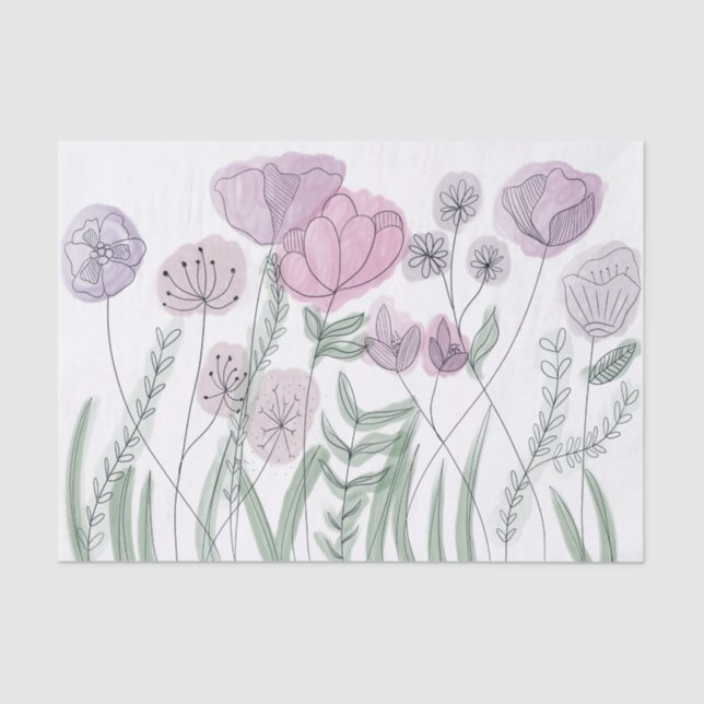 Wildblume von Aquarellen Seidenpapier (Vorderseite)