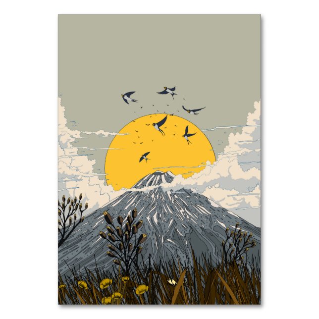 Wildblume Vulkanberg Tischnummer (Vorderseite)