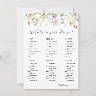Wildblume Was ist in Ihrer Purse Bridal Game Card? Einladung