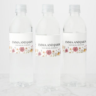 Wildblume Wasser Flasche Wasserflaschenetikett