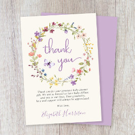 Wildblume Wasserfarbcreme Babydusche Dankeskarte