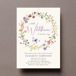 Wildblume Wasserfarbcreme Babydusche Einladung