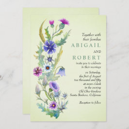 Wildblume Wasserfarbe Blütengrün Hochzeit Einladung