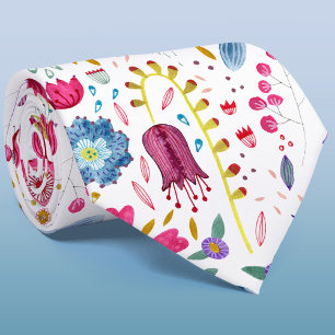 Wildblume Wasserfarbe Botanisch Krawatte