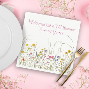 Wildblume Wasserfarbe Kinderdusche Party Napkins Serviette