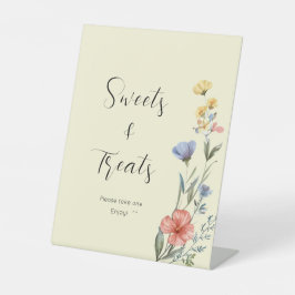 Wildblume Wasserfarbe Kinderdusche Süßigkeiten und Sockelschild