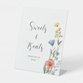 Wildblume Wasserfarbe Kinderdusche Süßigkeiten und Sockelschild