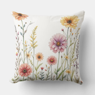 Wildblume Wasserfarbe Kissen