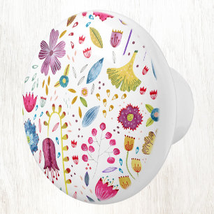 Wildblume Wasserfarbe Moderne Keramikknauf