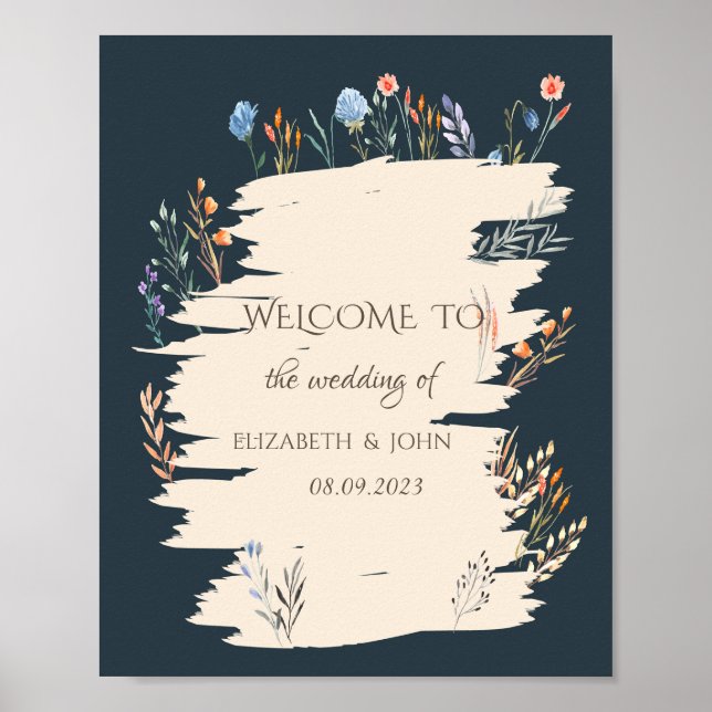 Wildblume Wasserfarbe Poster (Vorne)