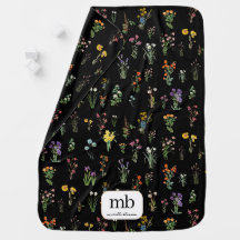 Wildblume Wasserfarbe Schwarzer Botanischer Flor