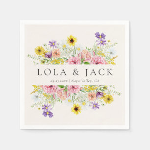 Wildblume Wasserfarbe Serviette