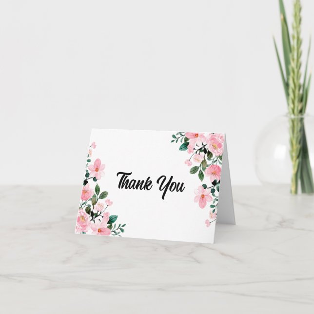 Wildblume Wasserfarbe Vielen Dank Notecard Karte (Vorderseite)