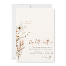 Wildblume Wasserfarben Minimal Hochzeit Einladung