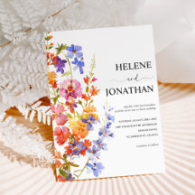 Wildblume Wasserfarbene Blumen Elegante Hochzeit
