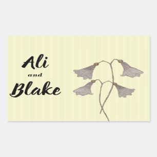 Wildblume Wasserfarbene Botanische Blume Rechteckiger Aufkleber