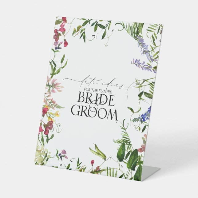 Wildblume Wasserfarbener Sommer Sockelschild (Vorderseite)