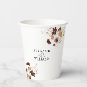 Wildblume Wasserfarbenflorale Hochzeit Pappbecher