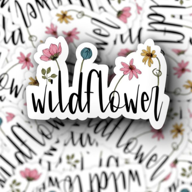Wildblume Wasserflasche für Notebooks | Die Aufkle Aufkleber (Wildflower Motivational Sticker PiggyPrint Stickers.)