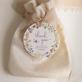 Wildblume Watercolor Baby Dusche Mädchen Danke Geschenkanhänger