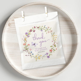 Wildblume Watercolor Baby Dusche Mädchen Danke Geschenktütchen