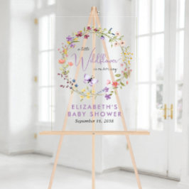 Wildblume Watercolor Baby Dusche Mädchen Willkomme Acrylschild