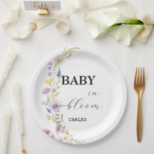 Wildblume Watercolor Baby in Bloom Pappteller
