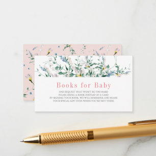 Wildblume Watercolor Babydusche Bücher für Kinder Begleitkarte