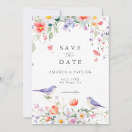 Wildblume Watercolor Botanische Frühjahrssonne Save The Date