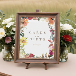 Wildblume Watercolor Hochzeitskarten - Zeichen Poster